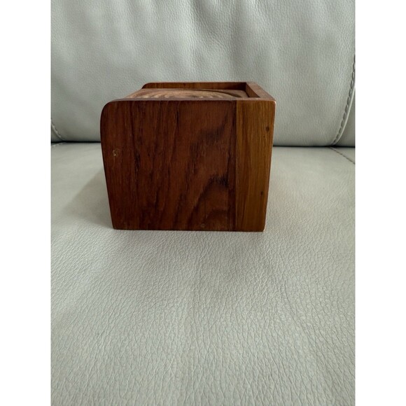 Vintage Goodwood Genuine Teak 9 piece Coaster Set Mid Century Modern - Picture 5 of 8